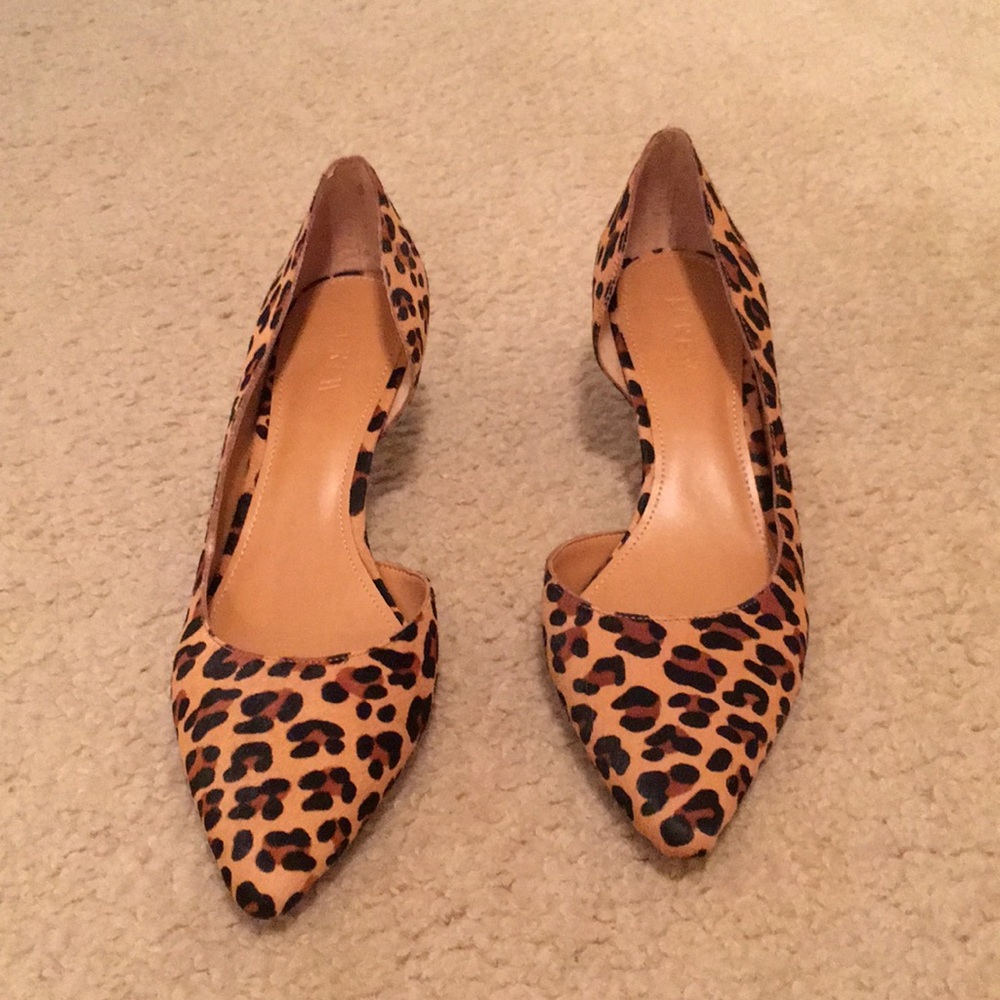 JCREW leopard kitten heels